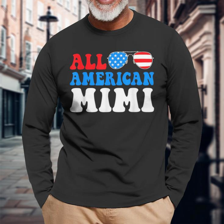 All American Mimi American Flag 4Th Of July Patriotic Long Sleeve T-Shirt Gifts for Old Men