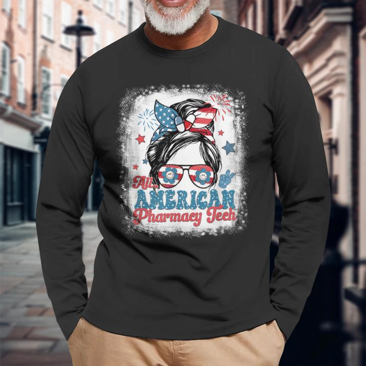 All American Pharmacy Tech Patriotic Usa Flag 4Th Of July Long Sleeve T-Shirt T-Shirt Gifts for Old Men