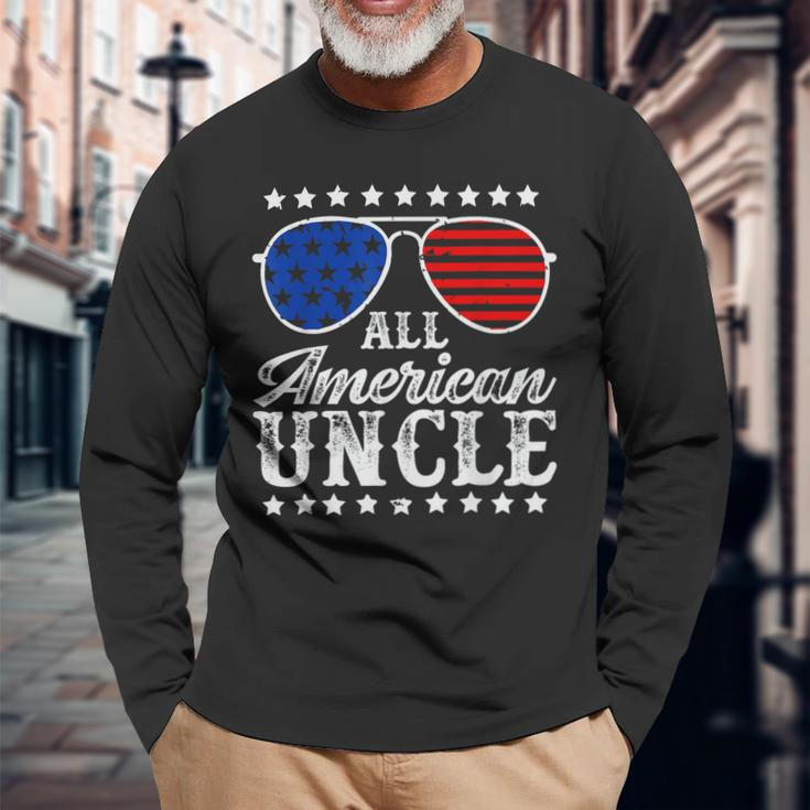 All American Uncle Sunglasses Usa 4Th Of July Long Sleeve T-Shirt T-Shirt Gifts for Old Men