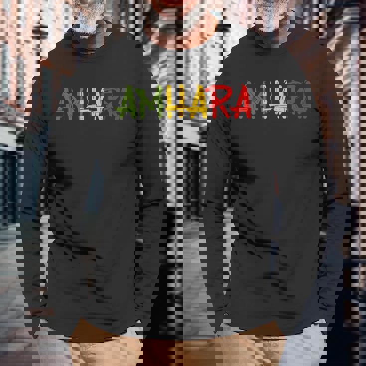 Amhara Ethiopia Ethiopian Eritrean Habesha Africa Long Sleeve T-Shirt Gifts for Old Men