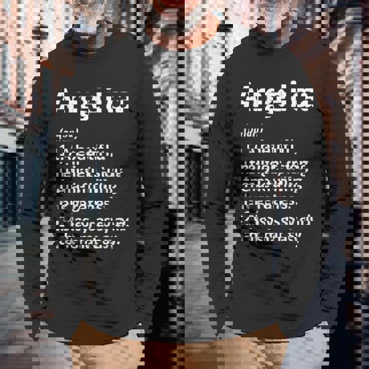 Angelica Definition Personalized Name Christmas Long Sleeve T-Shirt Gifts for Old Men