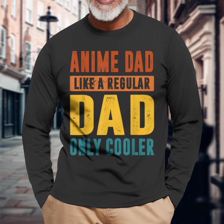 Anime Fathers Birthday Anime Dad Only Cooler Vintage Long Sleeve T-Shirt T-Shirt Gifts for Old Men