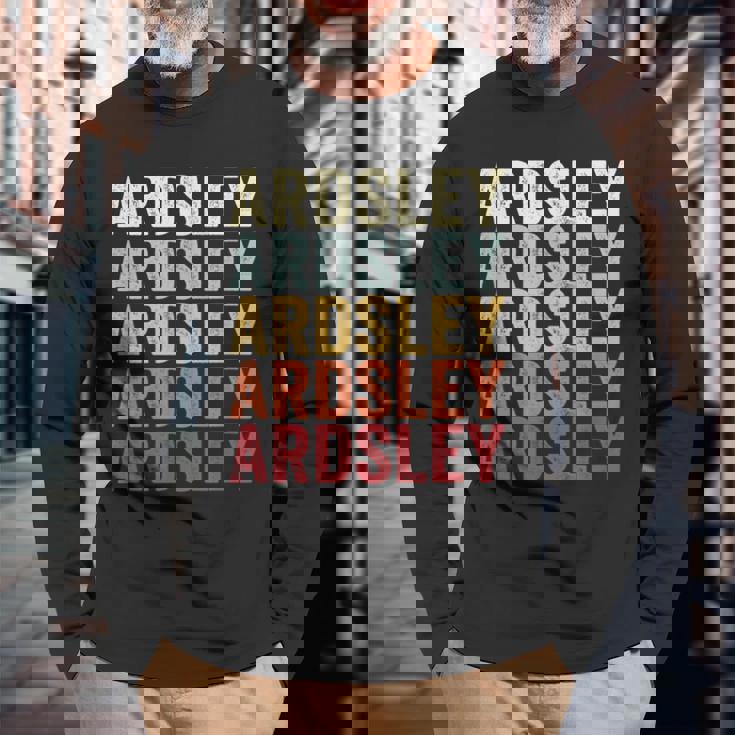 Ardsley New York Ardsley Ny Retro Vintage Text Long Sleeve T-Shirt Gifts for Old Men