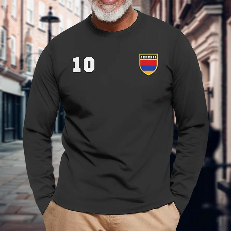 Armenia Number 10 Soccer Flag Football Yerevan Long Sleeve T-Shirt T-Shirt Gifts for Old Men