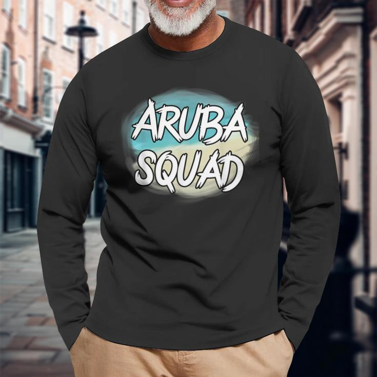 Aruba Squad Vacation Matching Group Vacation Long Sleeve T-Shirt Gifts for Old Men