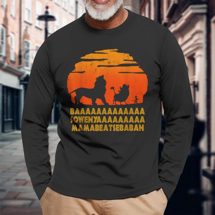 Baaa Sowenyaaa Lion African King Long Sleeve T-Shirt Gifts for Old Men