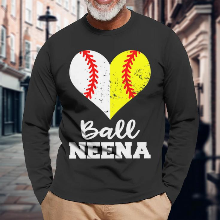 Ball Neena Heart Baseball Softball Neena Long Sleeve T-Shirt Gifts for Old Men