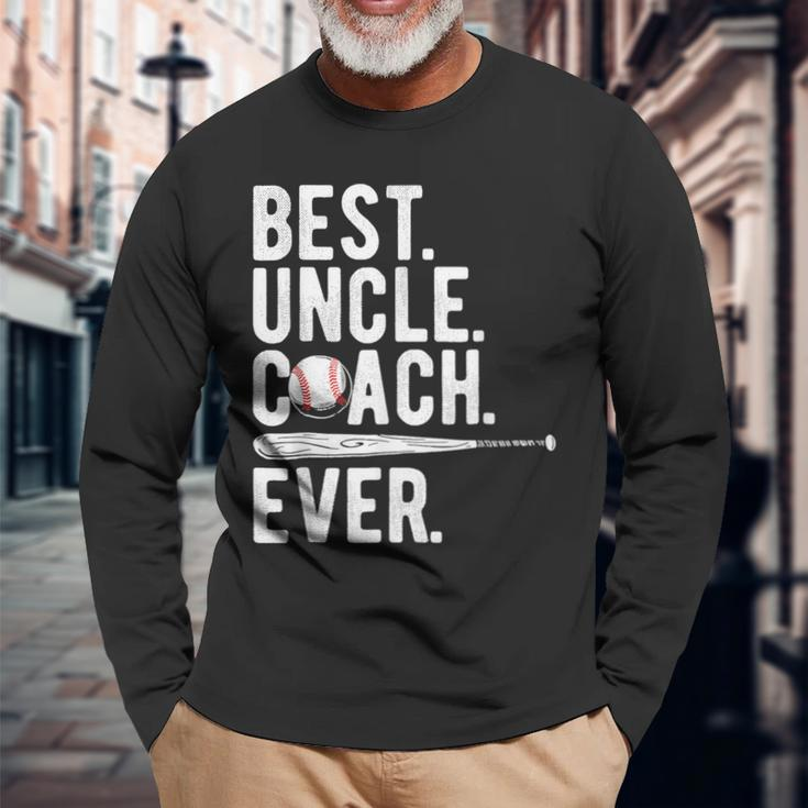 Baseball Best Uncle Coach Ever Proud Dad Daddy Fathers Long Sleeve T-Shirt T-Shirt Gifts for Old Men