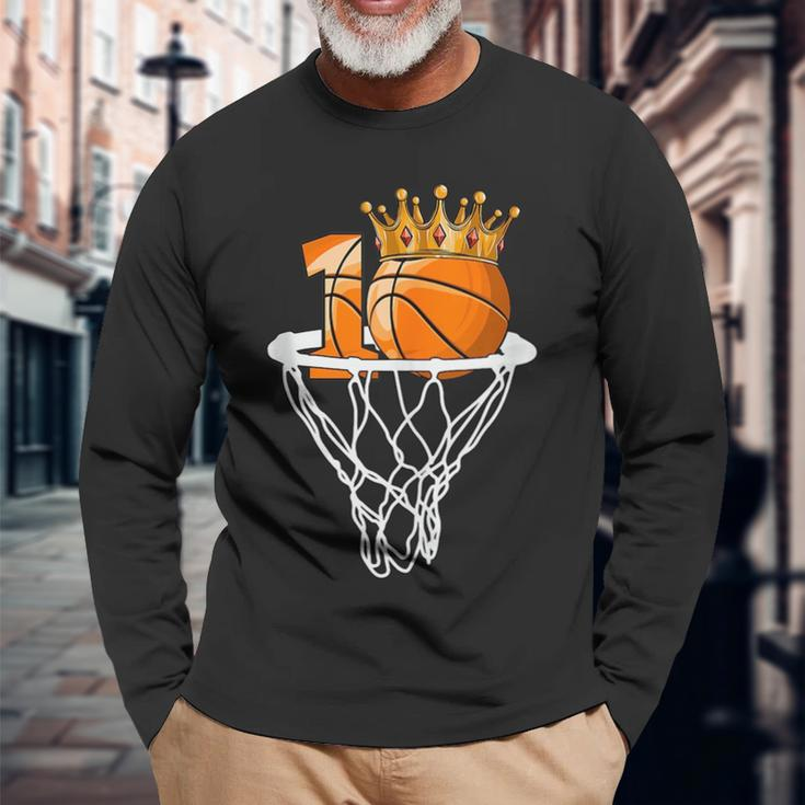 Basketball Happy 10Th Birthday Boy Bball 10 Years Old Basketball Long Sleeve T-Shirt T-Shirt Gifts for Old Men