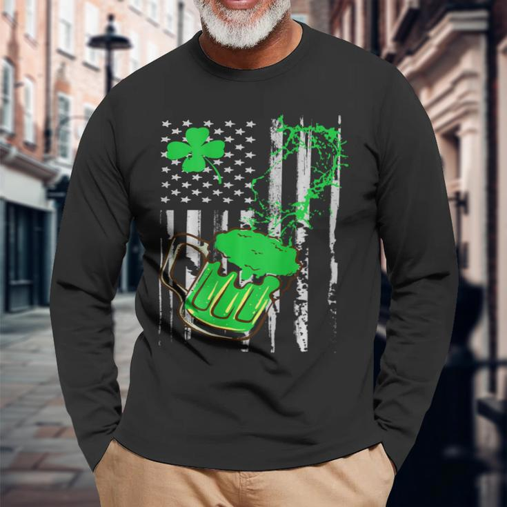 Beer Beer Drinking St Patricks Day Long Sleeve T-Shirt Gifts for Old Men