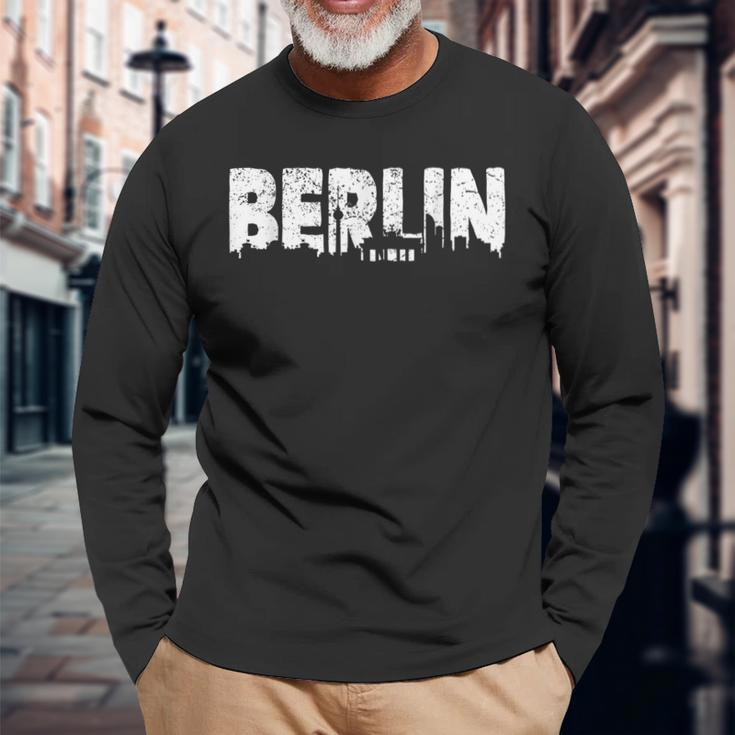 Berlin Souvenir Berlin City Germany Skyline Berlin Long Sleeve T-Shirt Gifts for Old Men
