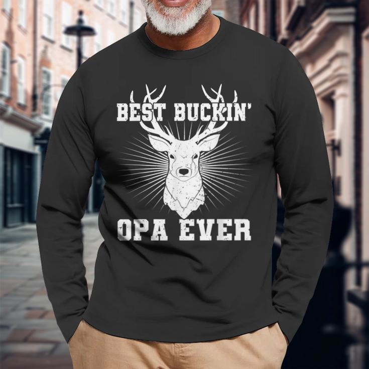 Best Buckin Opa Ever Hunting Hunter Fathers Day Long Sleeve T-Shirt T-Shirt Gifts for Old Men