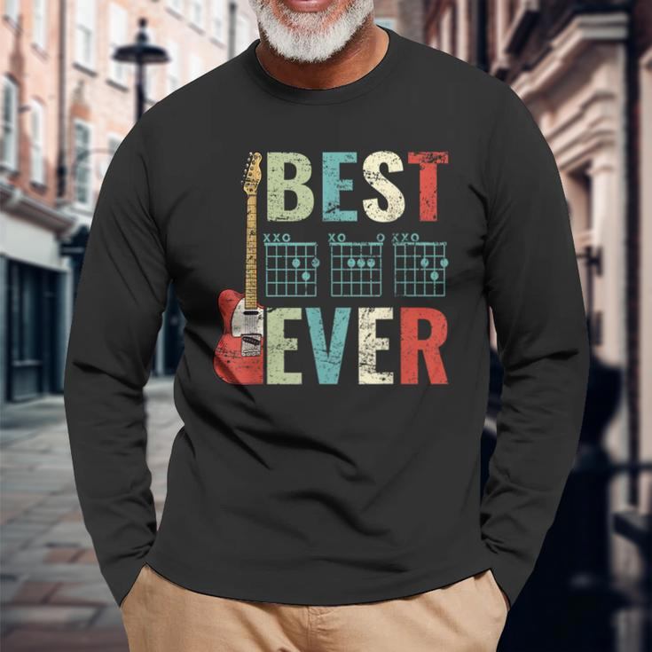 Best Guitar Dad Ever Guitar Chords For Guitar Lovers Long Sleeve T-Shirt Gifts for Old Men