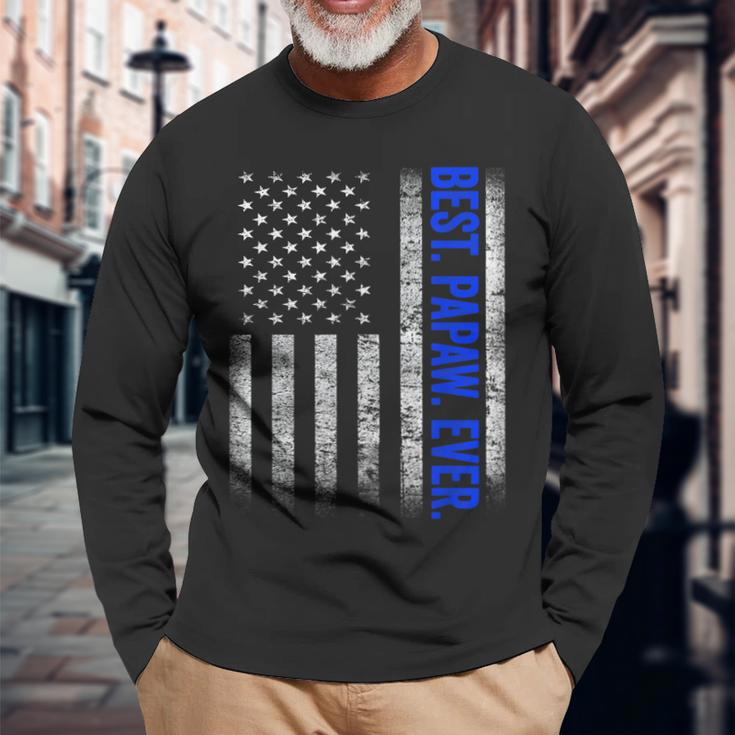Best Papaw Ever Us Amarican Flag Dad Grandpa Fathers Day Long Sleeve T-Shirt T-Shirt Gifts for Old Men