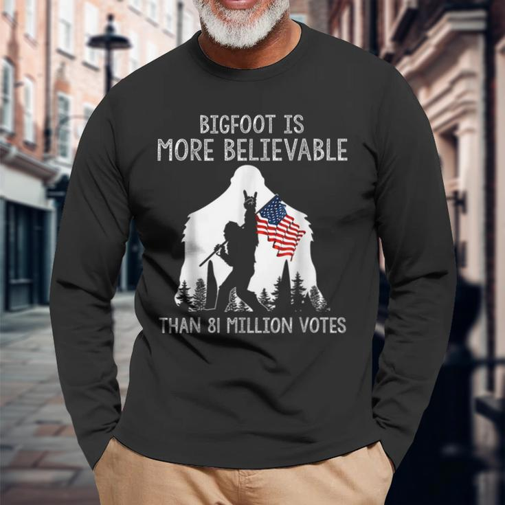 Bigfoot Is More Believable Than 81 Million Votes Vintage Long Sleeve Gifts for Old Men