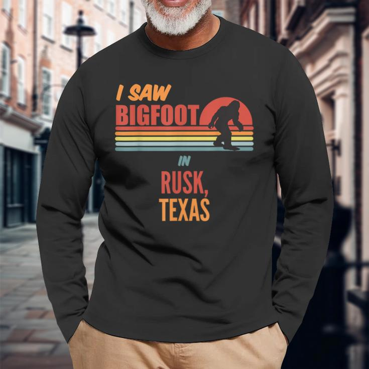 Bigfoot Lives In Rusk Texas Long Sleeve T-Shirt Gifts for Old Men