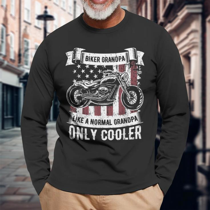 Biker Grandpa Ride Motorcycles Motorcycle Lovers Rider Long Sleeve T-Shirt T-Shirt Gifts for Old Men