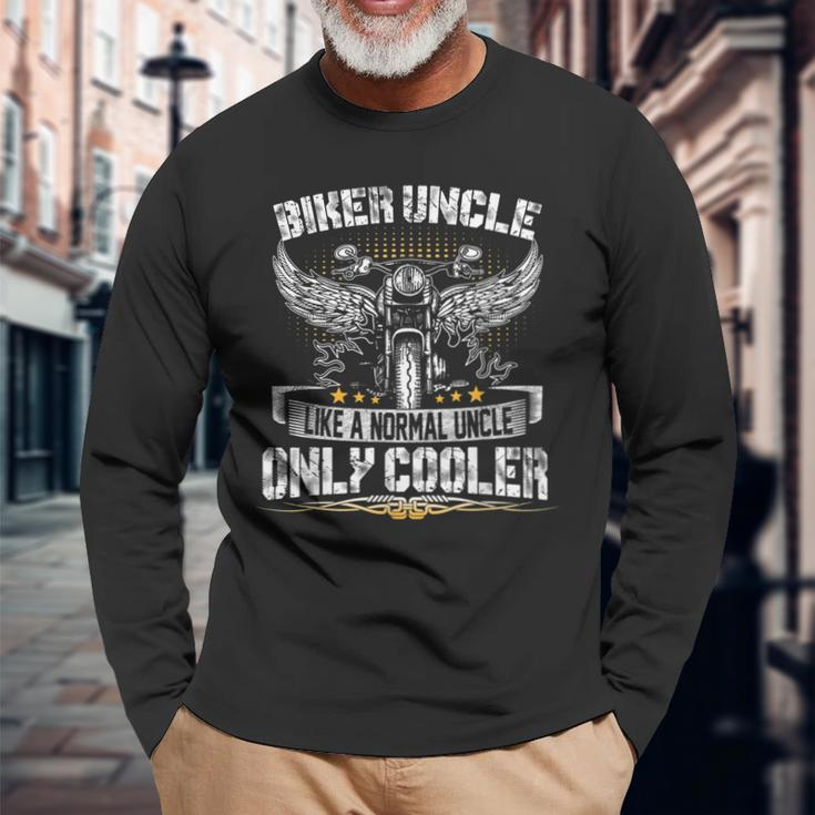 Biker Uncle Motorcycle Fathers Day For Fathers Long Sleeve T-Shirt T-Shirt Gifts for Old Men
