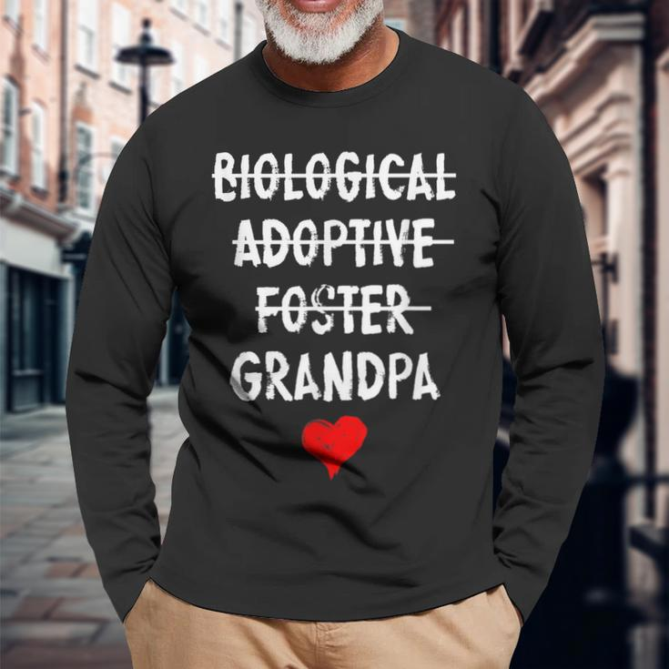 Biological Adoptive Foster Grandpa National Adoption Month Long Sleeve T-Shirt T-Shirt Gifts for Old Men