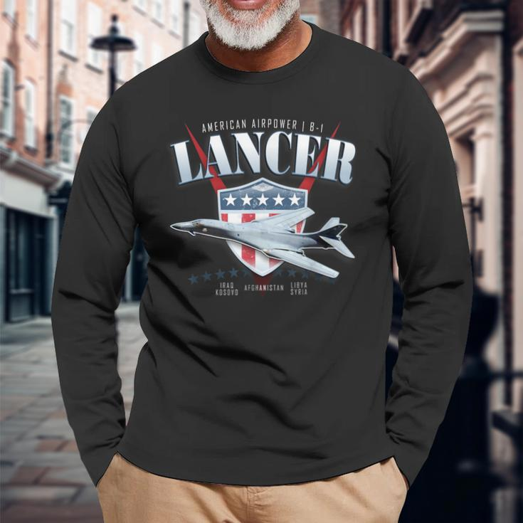 Bomber B-1 Lancer Long Sleeve T-Shirt Gifts for Old Men