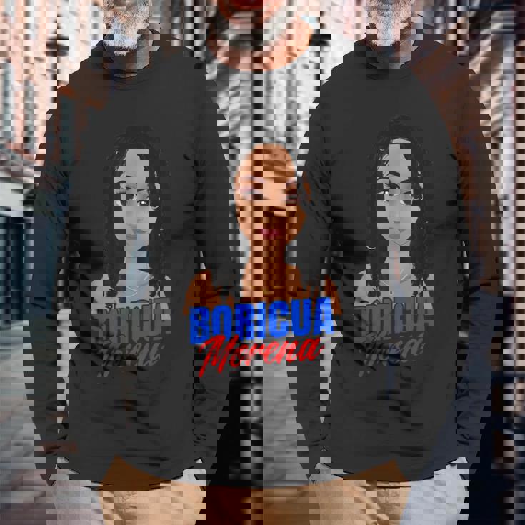 Boricua Morena V2 Long Sleeve T-Shirt Gifts for Old Men