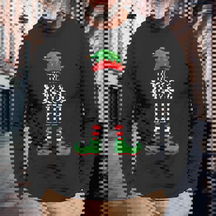 Boss Elf Matching Group Xmas Family Christmas Long Sleeve T-Shirt Gifts for Old Men Boss Elf Matching Group Xmas Family Christmas Long Sleeve T-Shirt Gifts for Old Men