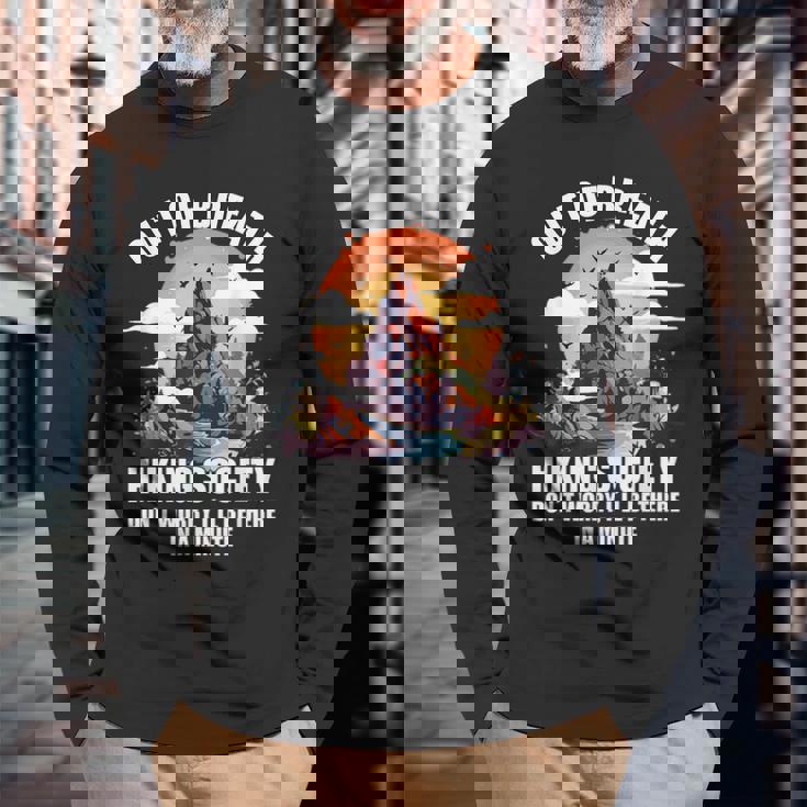Out Of Breath Hiking Society Long Sleeve Gifts for Old Men