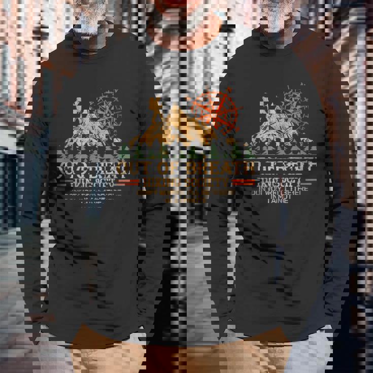 Out Of Breath Hiking Society Long Sleeve T-Shirt Gifts for Old Men