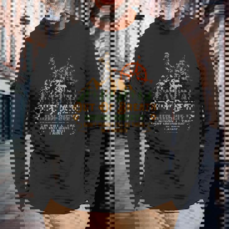 Out Of Breath Hiking Society Long Sleeve T-Shirt Gifts for Old Men