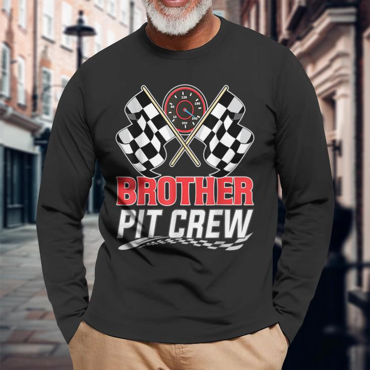 Brother Pit Crew Race Car Birthday Party Racing For Brothers Long Sleeve T-Shirt T-Shirt Gifts for Old Men