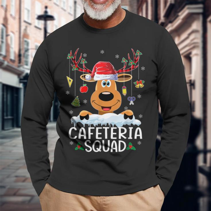 Cafeteria Squad Reindeer Santa Hat Christmas Family Long Sleeve T-Shirt Gifts for Old Men