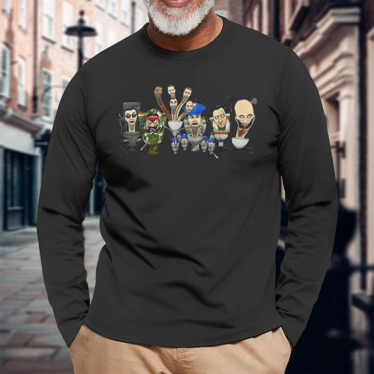 Cameraman Speakerman Tvman Skibidi Toilet Meme Game Long Sleeve T-Shirt Gifts for Old Men