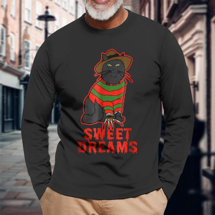 Cat Parody Horror Movie Black Cat Parody Long Sleeve T-Shirt Gifts for Old Men