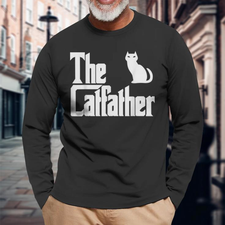 The Catfather Fathers Day Cat Dad Pet Owner Long Sleeve T-Shirt T-Shirt Gifts for Old Men