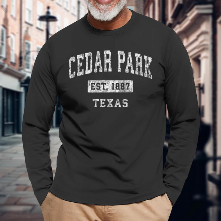 Cedar Park Texas Tx Vintage Established Sports Long Sleeve T-Shirt Gifts for Old Men