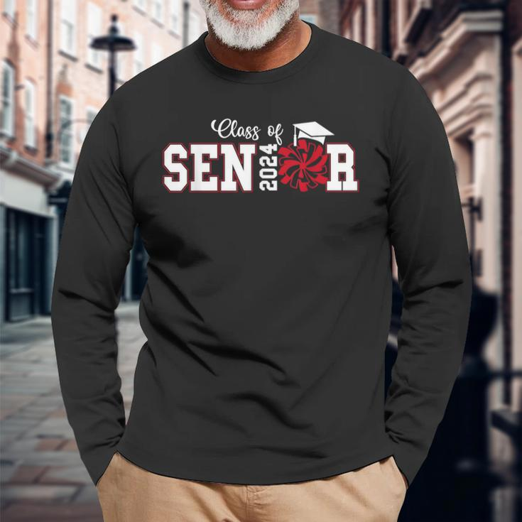 Cheer Senior 2024 Class Of 2024 Cheerleading Graduation Long Sleeve T-Shirt T-Shirt Gifts for Old Men