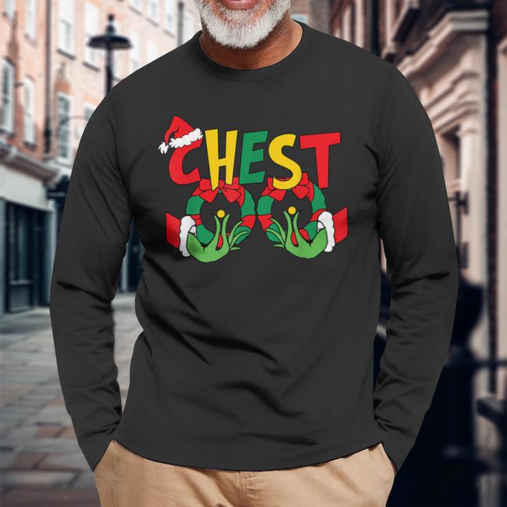 Chest Nuts Matching Chestnuts Christmas Couples Nuts Long Sleeve T-Shirt Gifts for Old Men