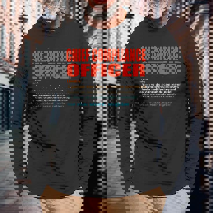 Chief Compliance Officer Vintage Definition Wizard Magician Long Sleeve T-Shirt Gifts for Old Men