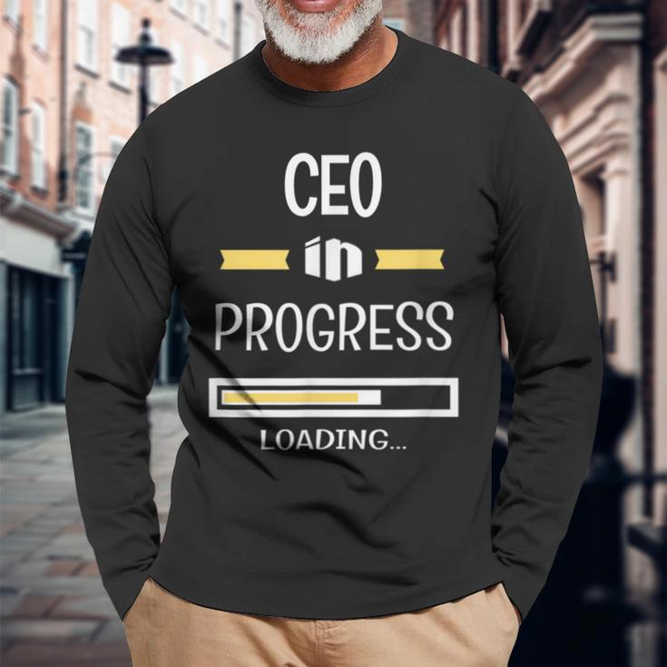 Chief Executive Officer In Progress Job Profession Long Sleeve T-Shirt Gifts for Old Men