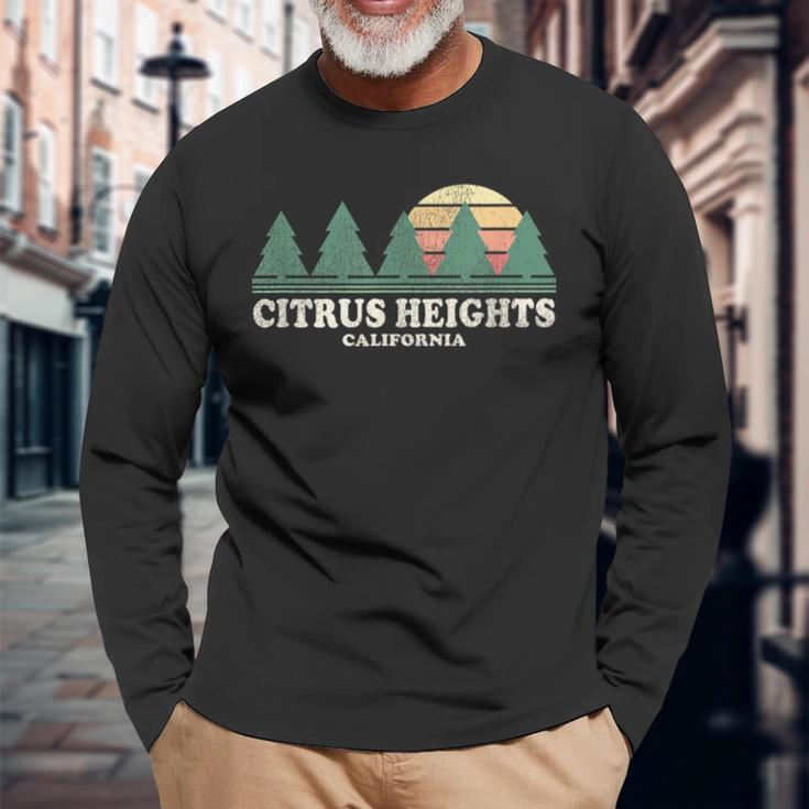 Citrus Heights Ca Vintage Throwback Retro 70S Long Sleeve T-Shirt Gifts for Old Men