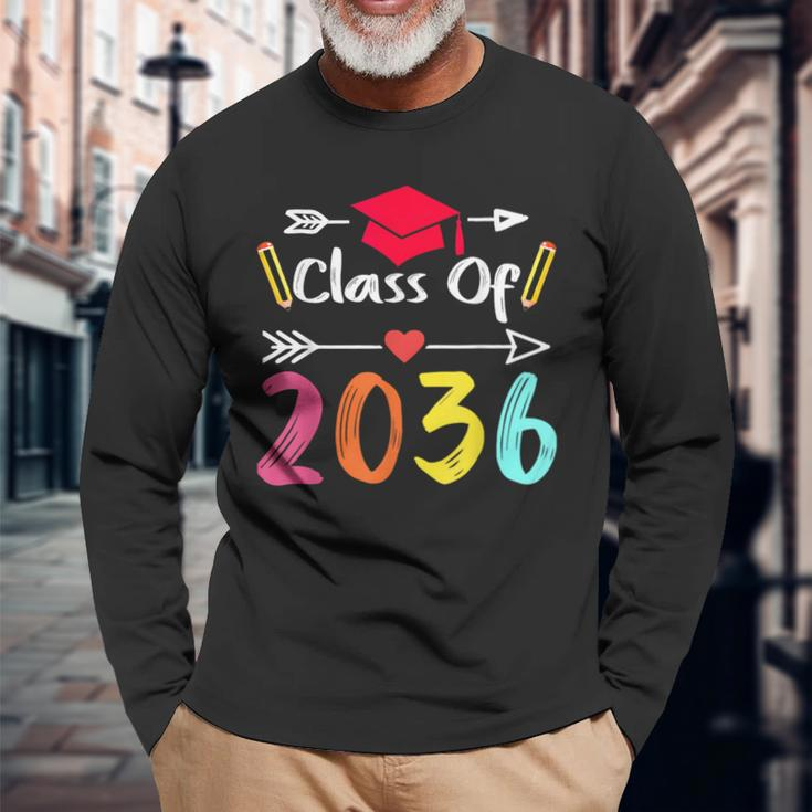 Class Of 2036 Grow With Me First Day Of School Graduation Long Sleeve Gifts for Old Men