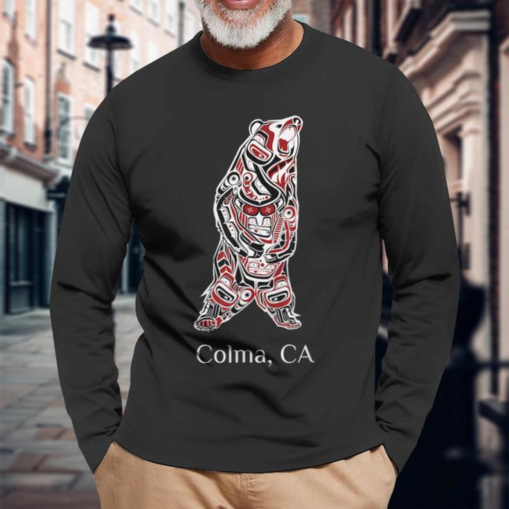 Colma Ca Native American Brown Grizzly Bear Long Sleeve T-Shirt Gifts for Old Men