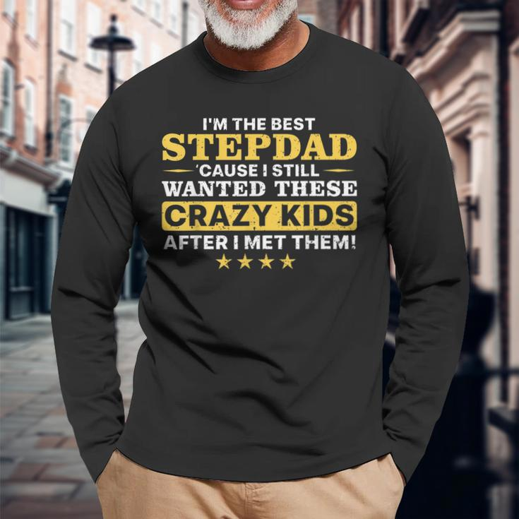 Cool Stepdad For Men Father Step Dad Parenthood Stepfather Long Sleeve T-Shirt Gifts for Old Men