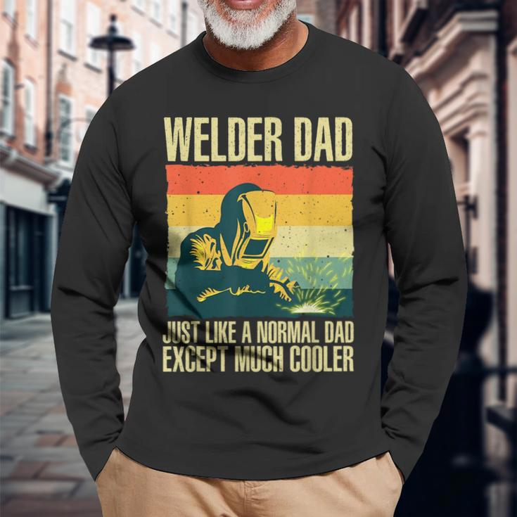 Cool Welding For Men Dad Ironworker Welder Pipefitter Worker Long Sleeve T-Shirt Gifts for Old Men