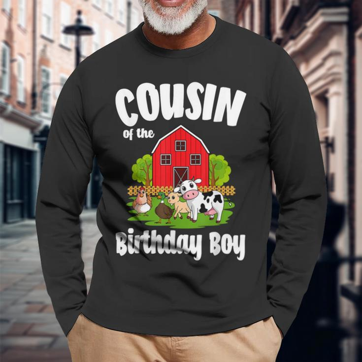 Cousin Of The Birthday Boy Farm Animal Bday Party Long Sleeve T-Shirt Gifts for Old Men