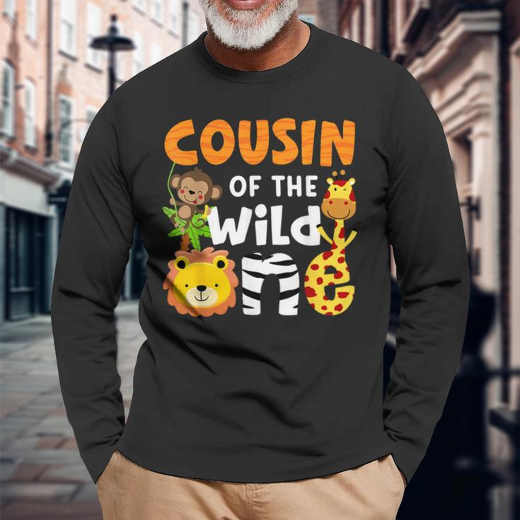 Cousin The Wild One Zoo Birthday Safari Jungle Animals Party Long Sleeve Gifts for Old Men