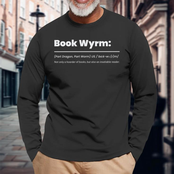 Cute Book Worm Definition Librarian Book Dragon Long Sleeve T-Shirt T-Shirt Gifts for Old Men