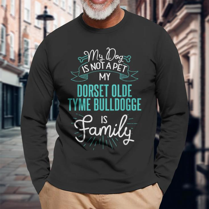 Cute Dorset Olde Tyme Bulldogge Family Dog Long Sleeve T-Shirt Gifts for Old Men