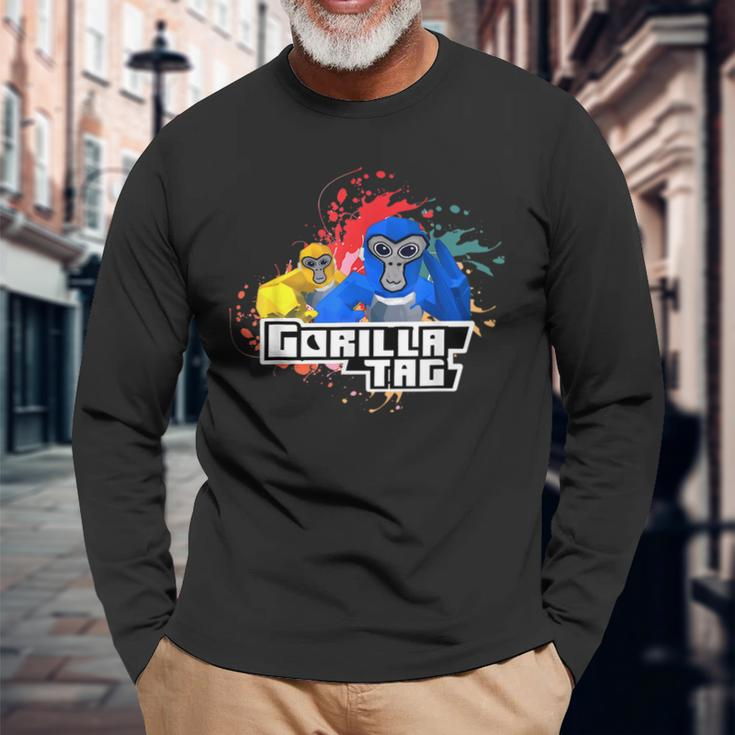Cute Gorilla Tag Monke Vr Gamer For Adults Ns Long Sleeve T-Shirt Gifts for Old Men