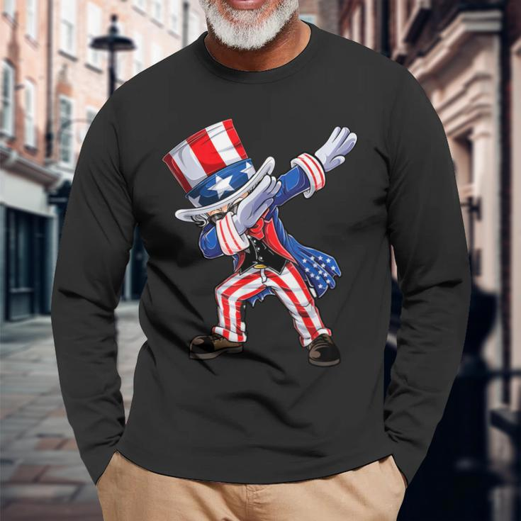 Dabbing Uncle Sam 4Th Of July Independence Day Patriotic Long Sleeve T-Shirt T-Shirt Gifts for Old Men